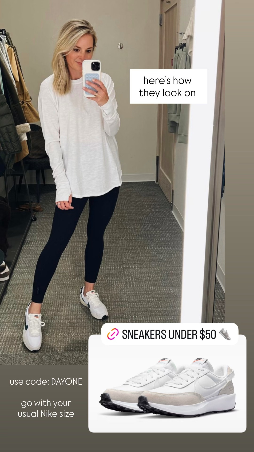 Neutral Nike sneakers on sale for $47 with code DAYONE 👟 create a free account to get free shipping. Go with your usual usual Nike size. My exact colorway are from a couple of years ago, but style is the same

#LTKSaleAlert