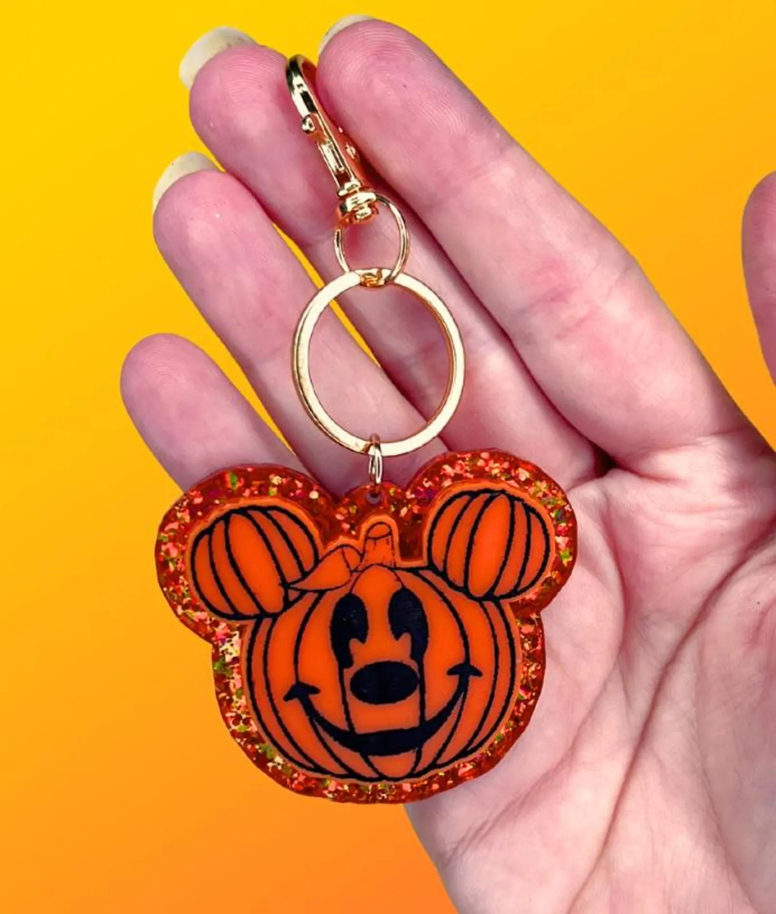 Glitter Mouse Pumpkin Keychain | Not So Scary Halloween Collection | Acrylic Bag Charm | Etsy (Global)