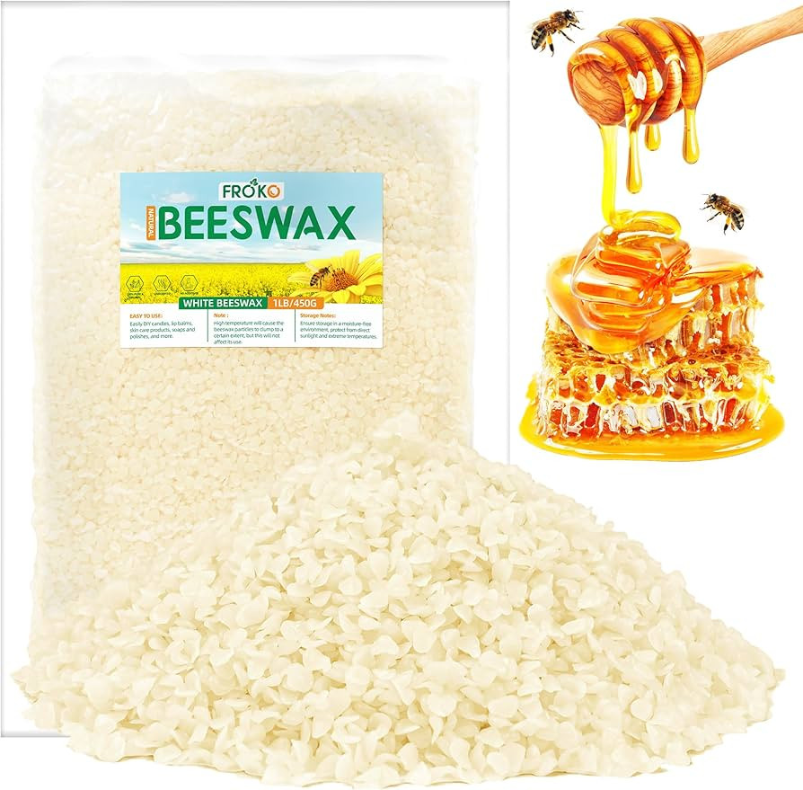FROKO White Natural Beeswax Pellets 1LB, Organic Beeswax, Beeswax for Candle Making, Body, Skin C... | Amazon (US)