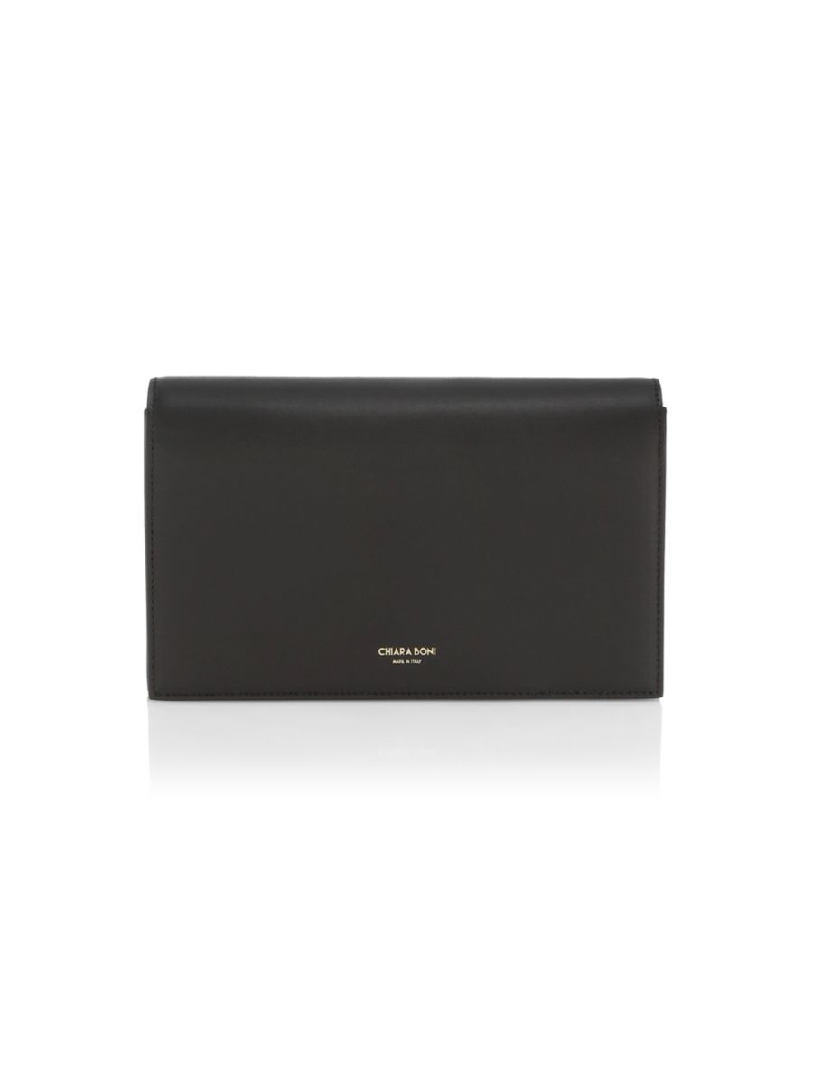 Chiara Boni Elena Vitello Arno Leather Clutch | Saks Fifth Avenue