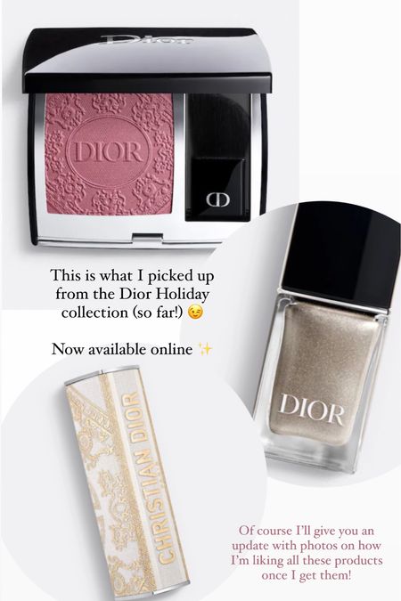 Dior Holiday collection 2023 ✨ Can’t wait to try these beauties! 



Dior
Dior nail polish 
Festive nail polish
Christmas nail polish
Winter nail polish 
Lipstick case
Dior lipstick case
Dior blush
Winter blush
Dior beauty 
Dior winter 2023


#LTKfindsunder100 #LTKbeauty #LTKHoliday