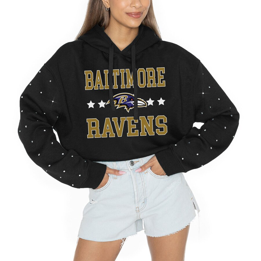 Baltimore Ravens Gameday Couture Women's Like A Star Scrunch Waist Pullover Hoodie - Black | Fanatics
