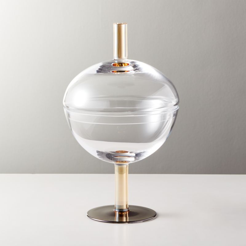 Gianna Modern Glass Candy Dish with Lid + Reviews | CB2 | CB2