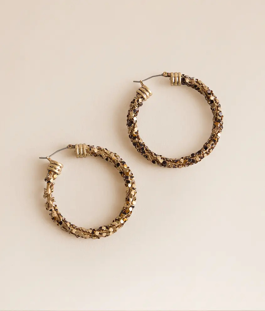 Metal Mesh Wrapped Hoop Earring | Buckle