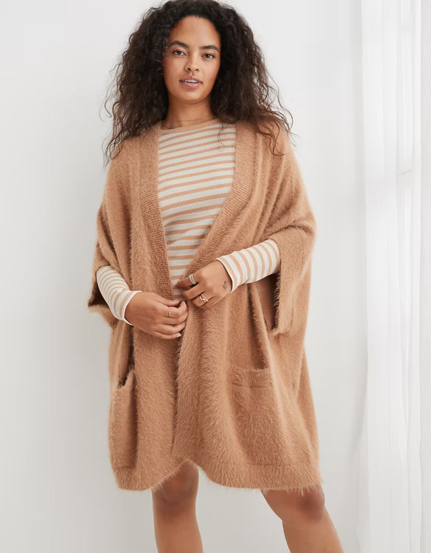 Aerie Fuzzy Sweater Cape | Aerie