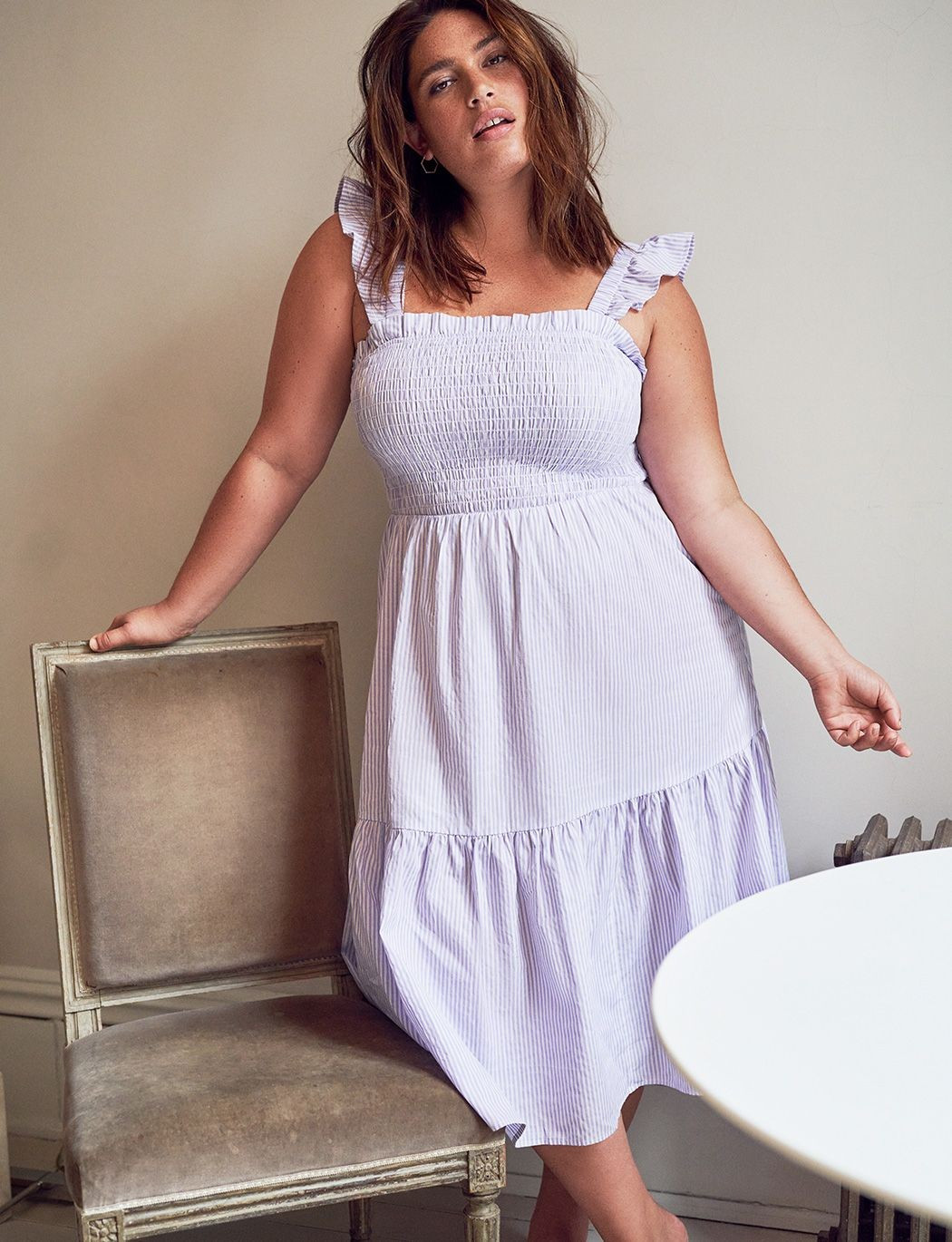 Smocked Bodice Ruffle Day Dress | Eloquii