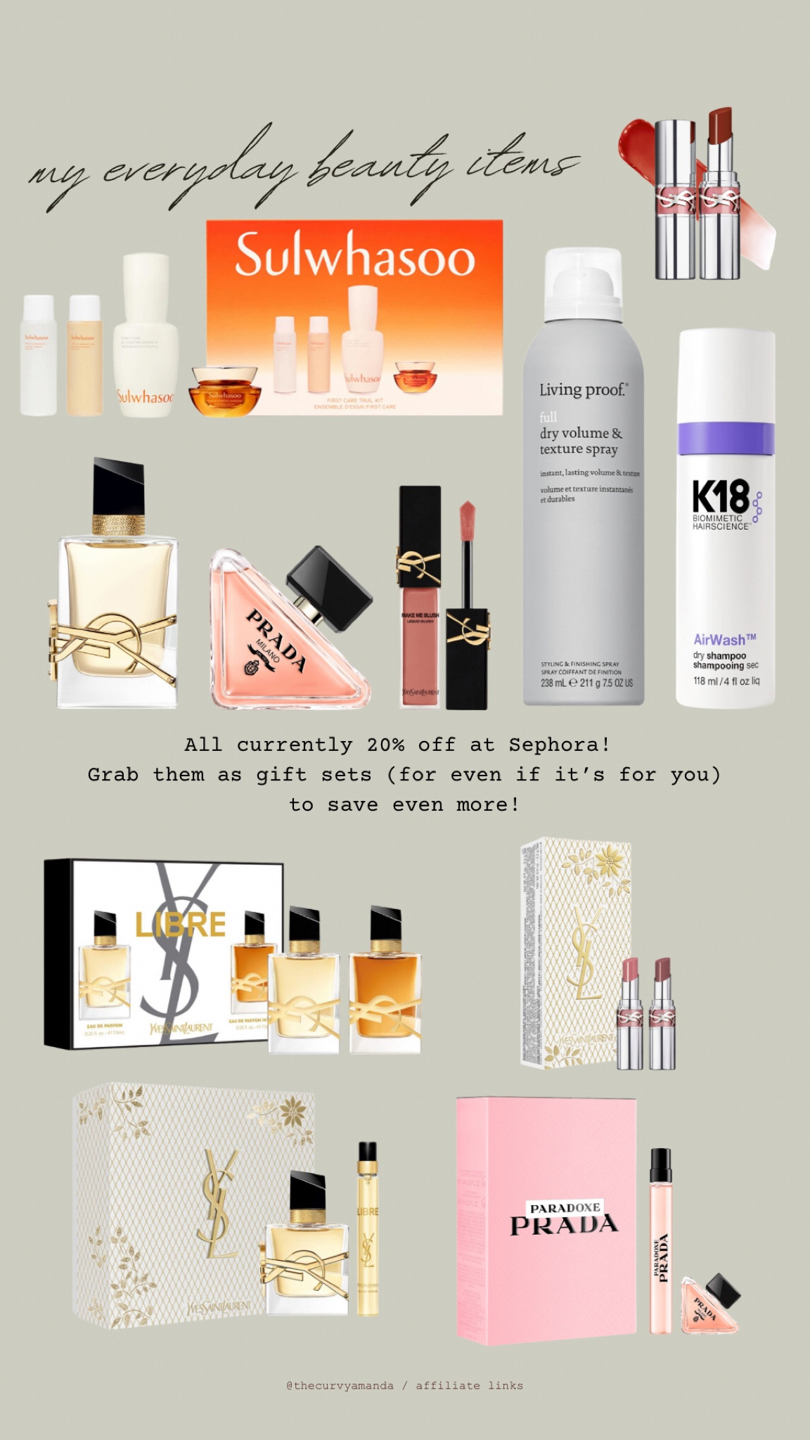 ROUND UP OF MY EVERYDAY FAVS THAT YOU CAN GET FOR UP TO 20% OFF AT THE SEPHORA SALE! 

Perfect time to get gifts or stock up for yourself! 

#giftsforher #sephora #giftsunder100 

#LTKGiftGuide #LTKSaleAlert #LTKBeauty