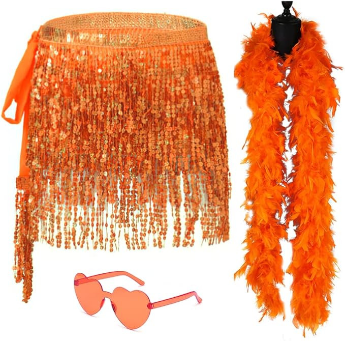 Sequin Skirt - Sequin Skirt for Women Fringe Skirt Belly Dance Rave Disco Cowgirl Sparkle Skirt, ... | Amazon (US)