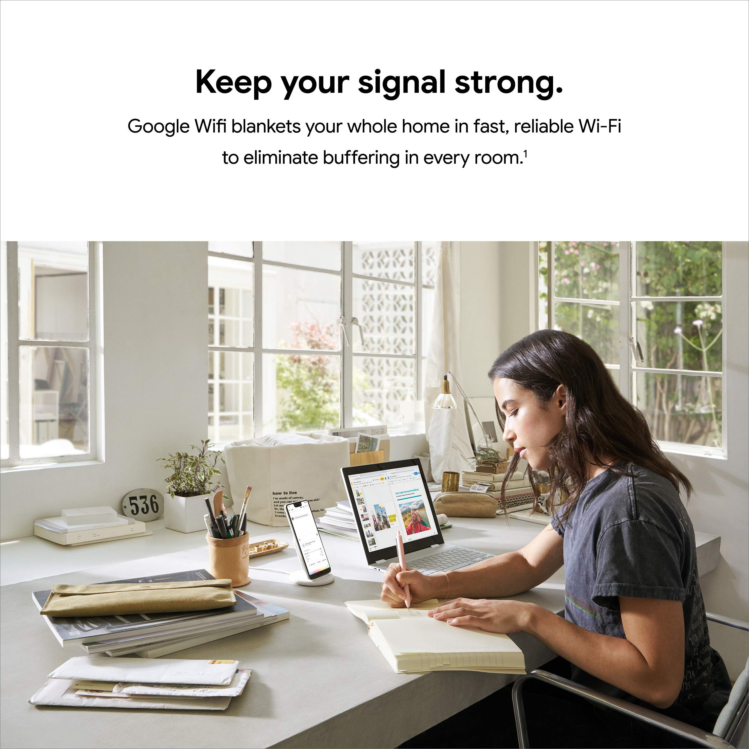 Google Wifi - AC1200 - Mesh WiFi System - Wifi Router - 1500 Sq Ft Coverage - 1 pack | Amazon (US)