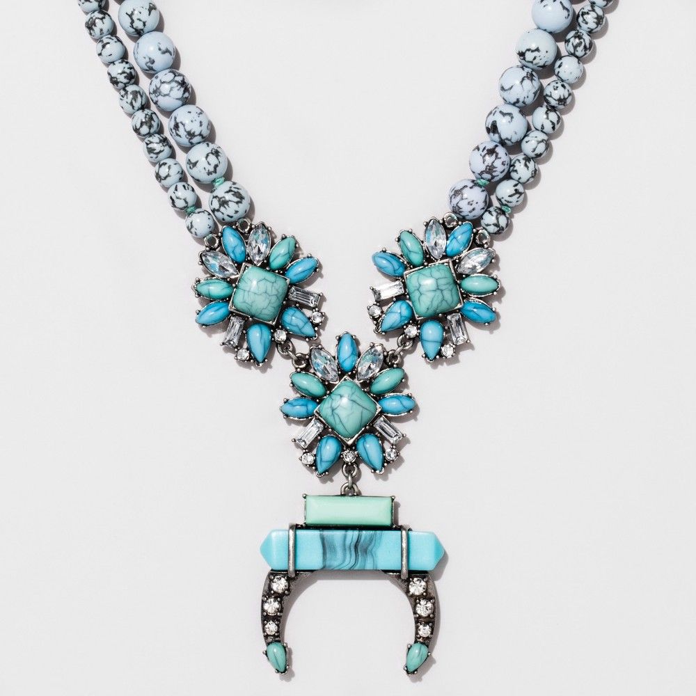 Sugarfix by BaubleBar Turquoise Squash Blossom Necklace - Turquoise, Women's | Target