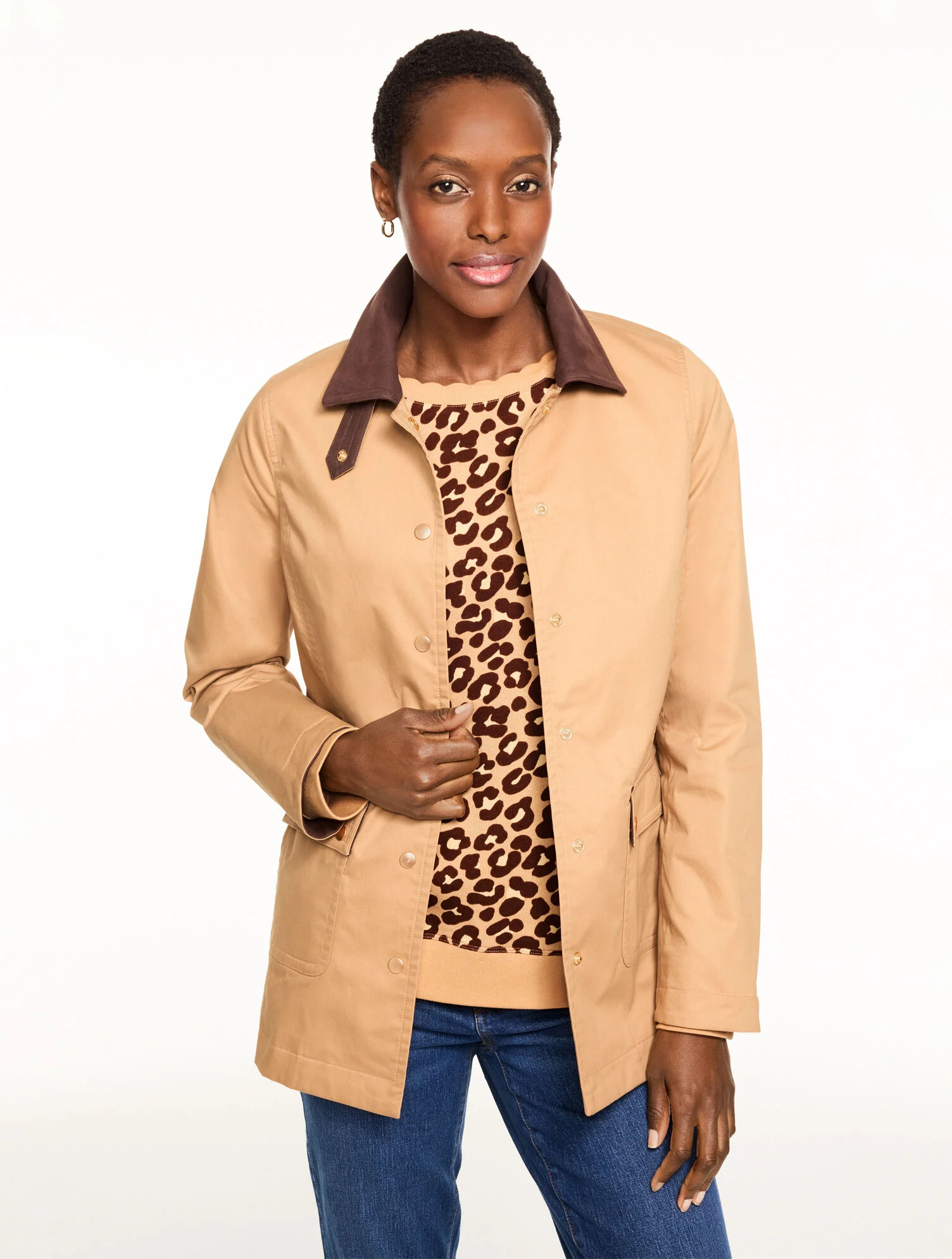 Coated Cotton Barn Jacket | Talbots