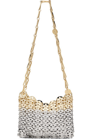 Rabanne - Silver & Gold Iconic Nano 1969 Skyline Bag | SSENSE