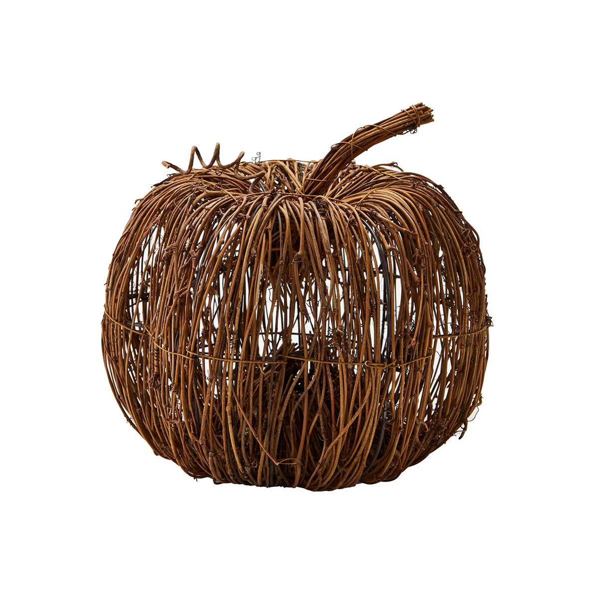 The Lakeside Collection Rattan Lighted Pumpkin - Harvest Halloween Decor for Tabletops, Mantles | Target