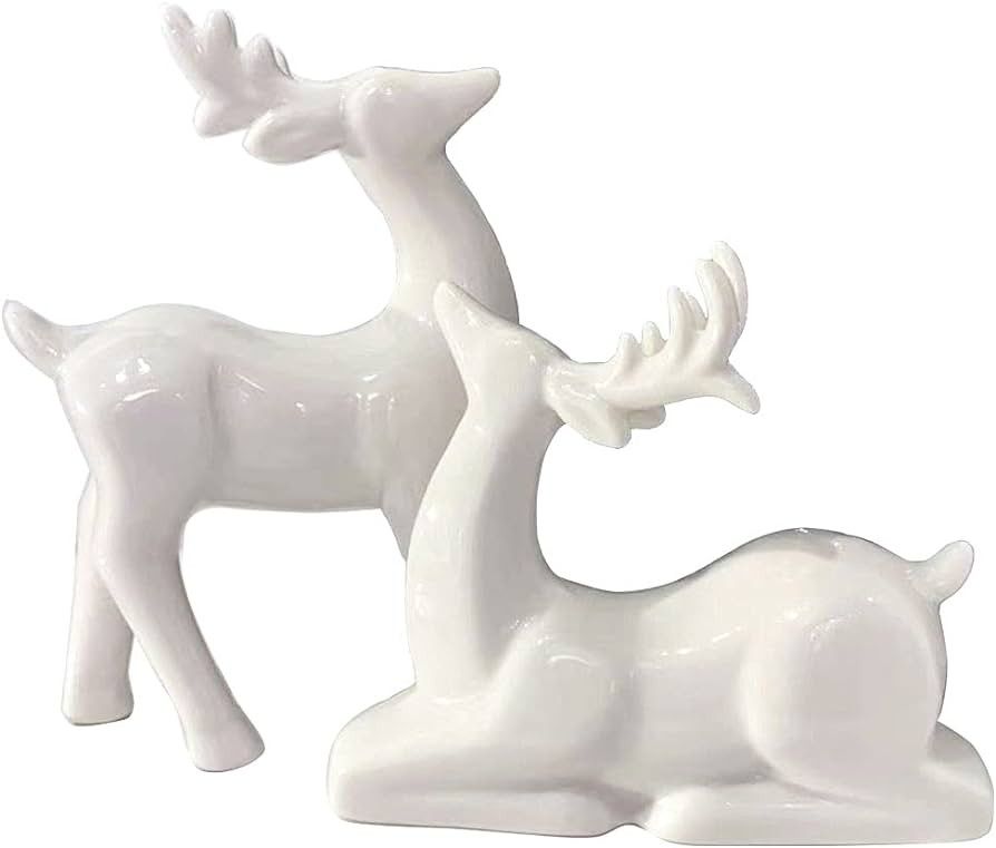 Porcelain Christmas Figurines, Pack 2 Mini Reindeer Amazon Home Decor Finds Amazon Favorites | Amazon (US)