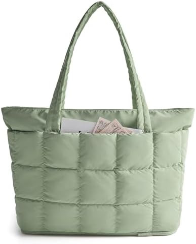 BAGSMART Expandable Tote Bag for Women, Puffer Work Tote Handbag, Quilted Carry On Bag for Travel... | Amazon (US)