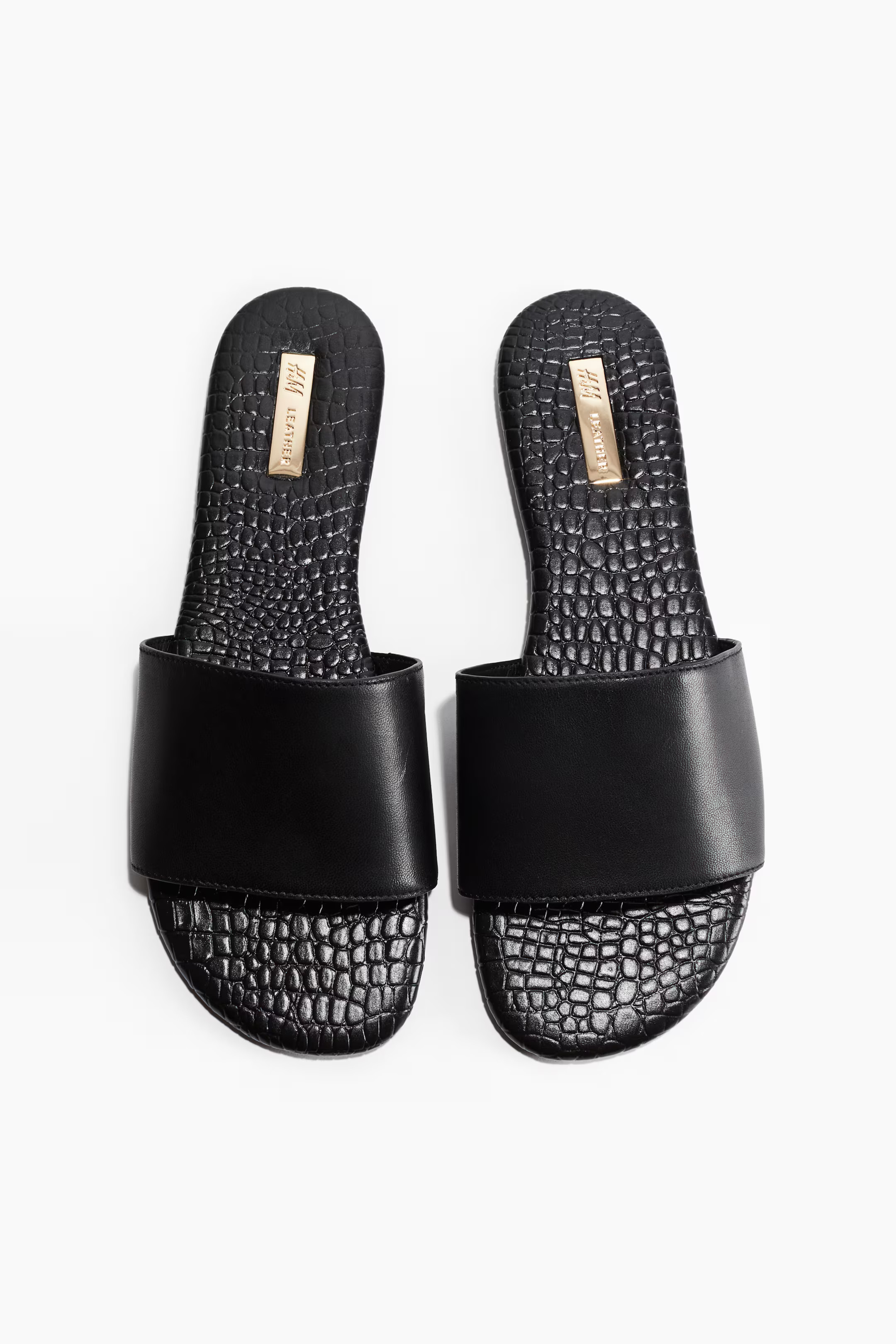 Leather sandals - Black - Ladies | H&M GB | H&M (UK, MY, IN, SG, PH, TW, HK)