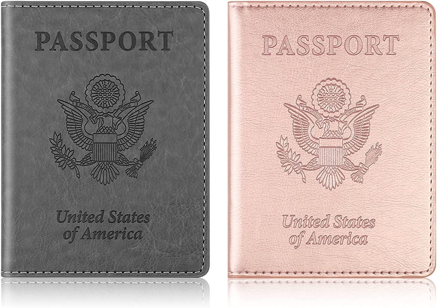 2 Pack Passport and Vaccine Card Holder Combo, Passport Holder with Vaccine Card Slot, PU Leather Pa | Amazon (US)