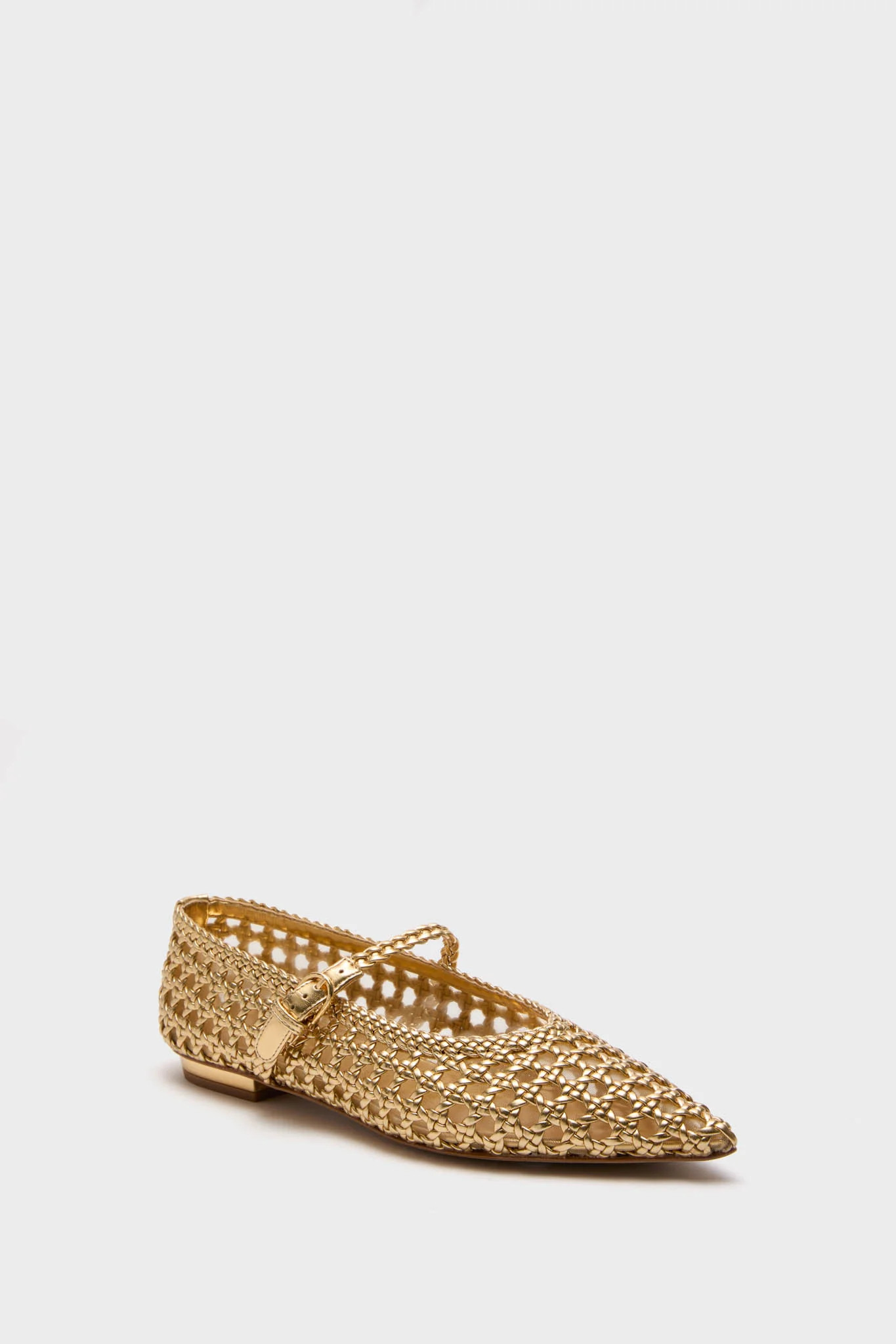Gold Gracie Pointed Toe Crochet Flats | Tuckernuck (US)