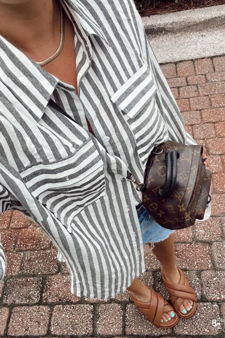 Spring outfit! 

Linen shirt 
Jean shorts 
Vacation outfits 
Resort wear 
Travel outfit 

#LTKstyletip #LTKSeasonal #LTKfindsunder50