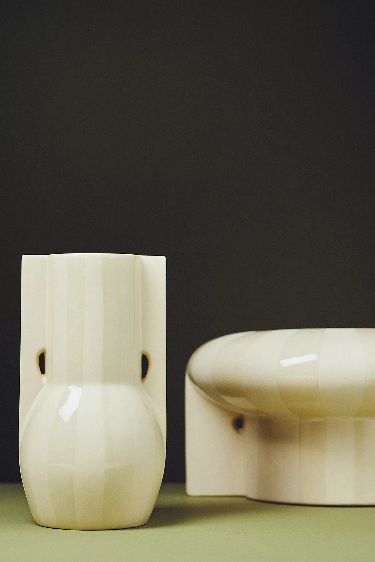 Tonal Striped Ceramic Vase | Anthropologie (US)