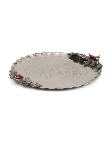 Holly Round Metal Tray | TJ Maxx