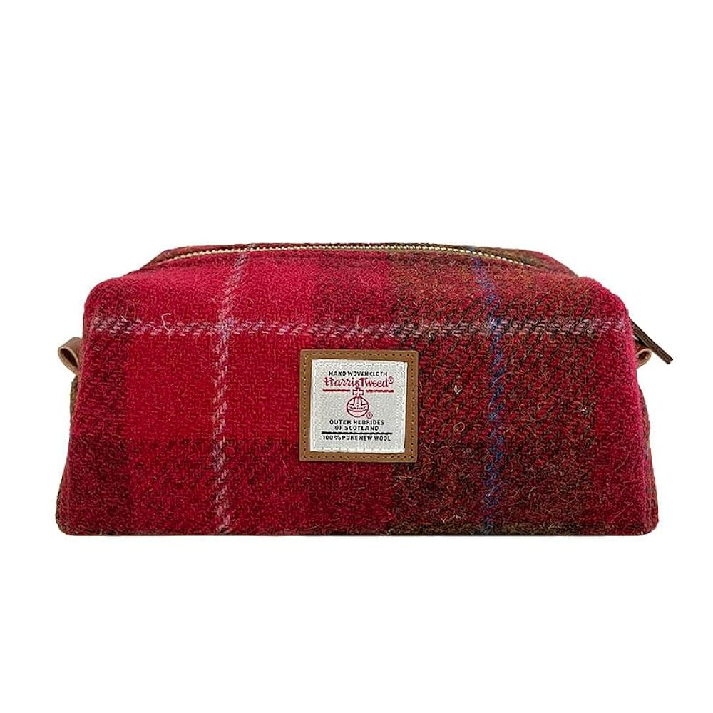 Harris Tweed Wool Cosmetic Bag, Large Capacity Scottish Tartan Handmade Makeup Organizer, Stain-R... | Amazon (US)