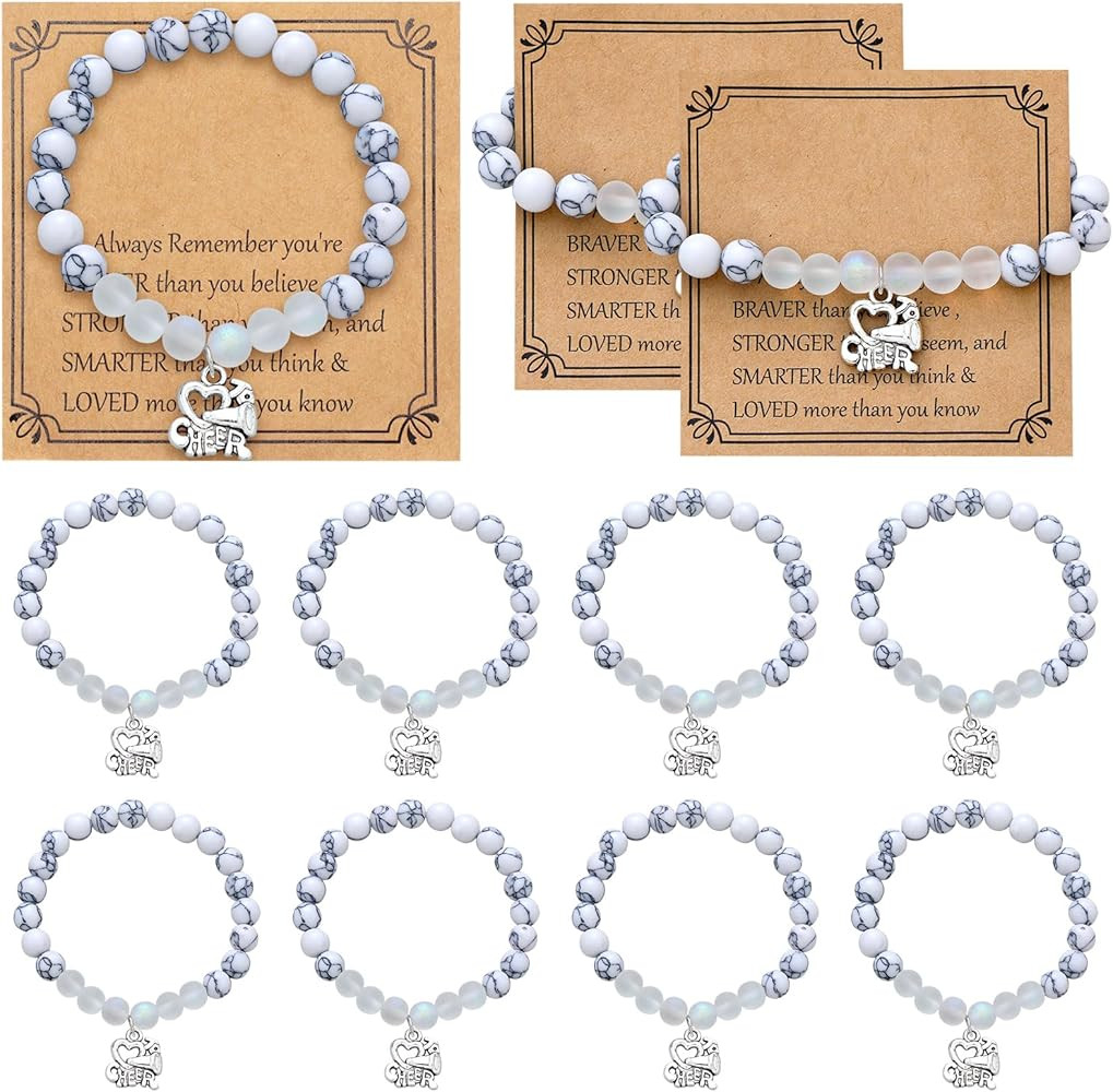 Equsion 12 Pieces Cheer Bracelet Cheerleading Gifts Cheerleading Bracelet for Cheerleader Cheer C... | Amazon (US)