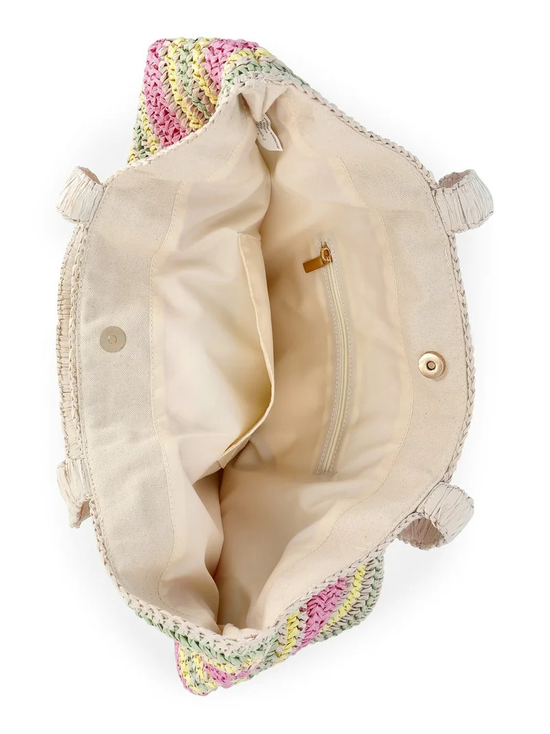 No Boundaries Women's Lemon Beach Tote Bag, Pink Lemon | Walmart (US)