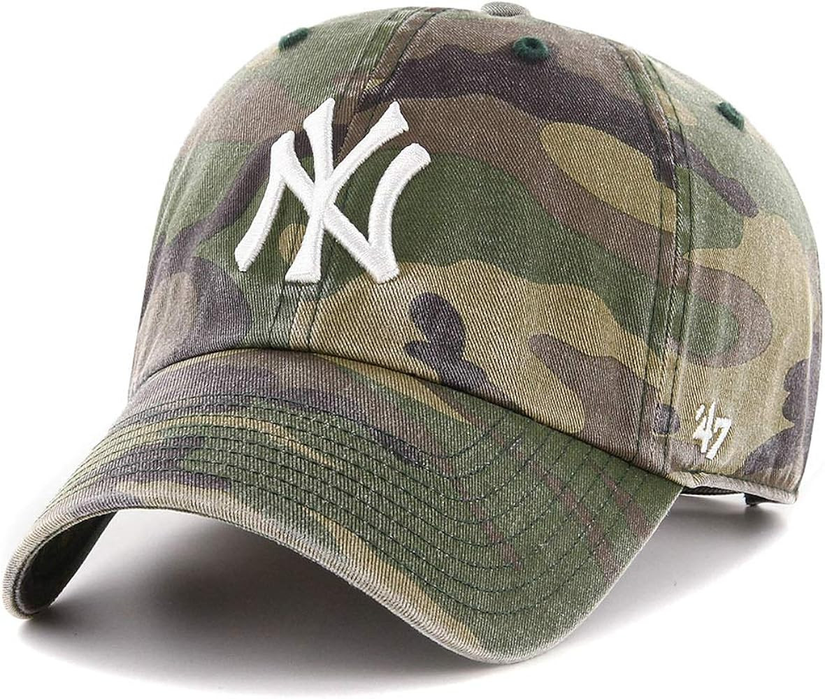 '47 New York Yankees Clean Up Hat Cap Army Camo/White | Amazon (US)