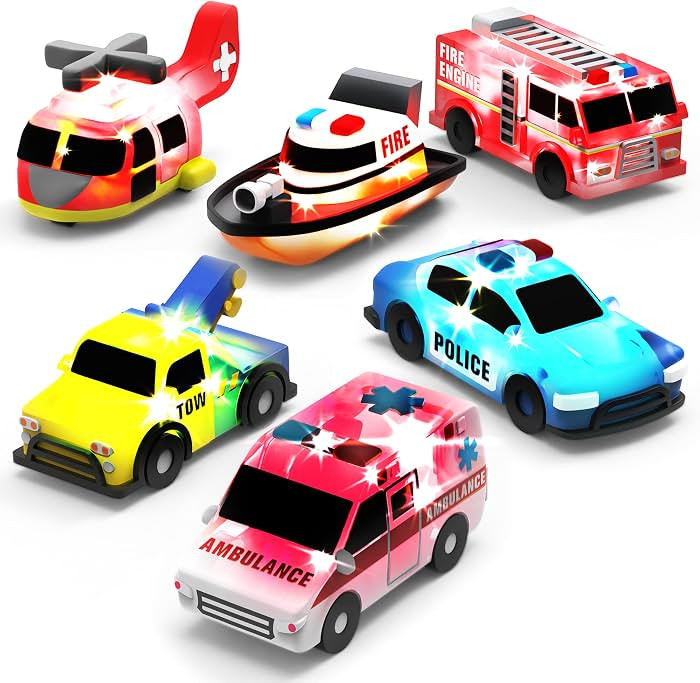 Tub Works® Emergency™ Cars Light Up Bath Toys, 6 Pack | Water-Activated Light Up Toys Flash & ... | Amazon (US)