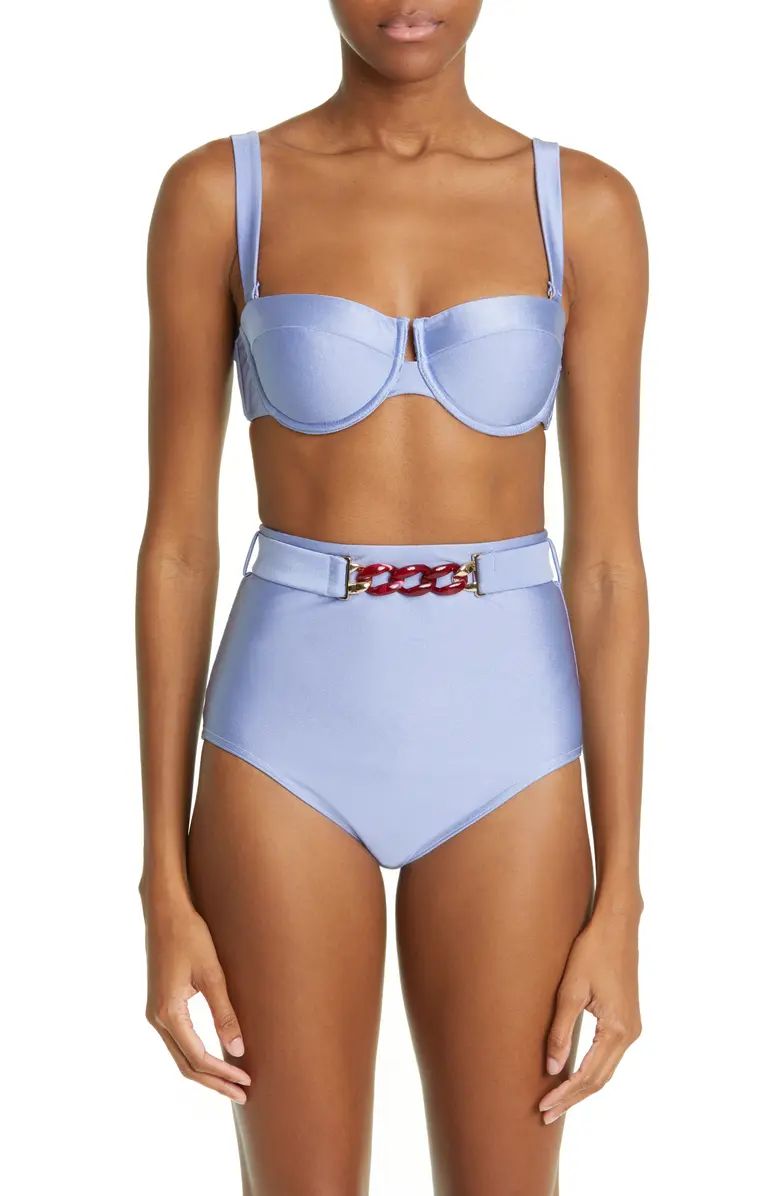 Zimmermann Cira Chain Detail High Waist Bikini Bottoms | Nordstrom | Nordstrom