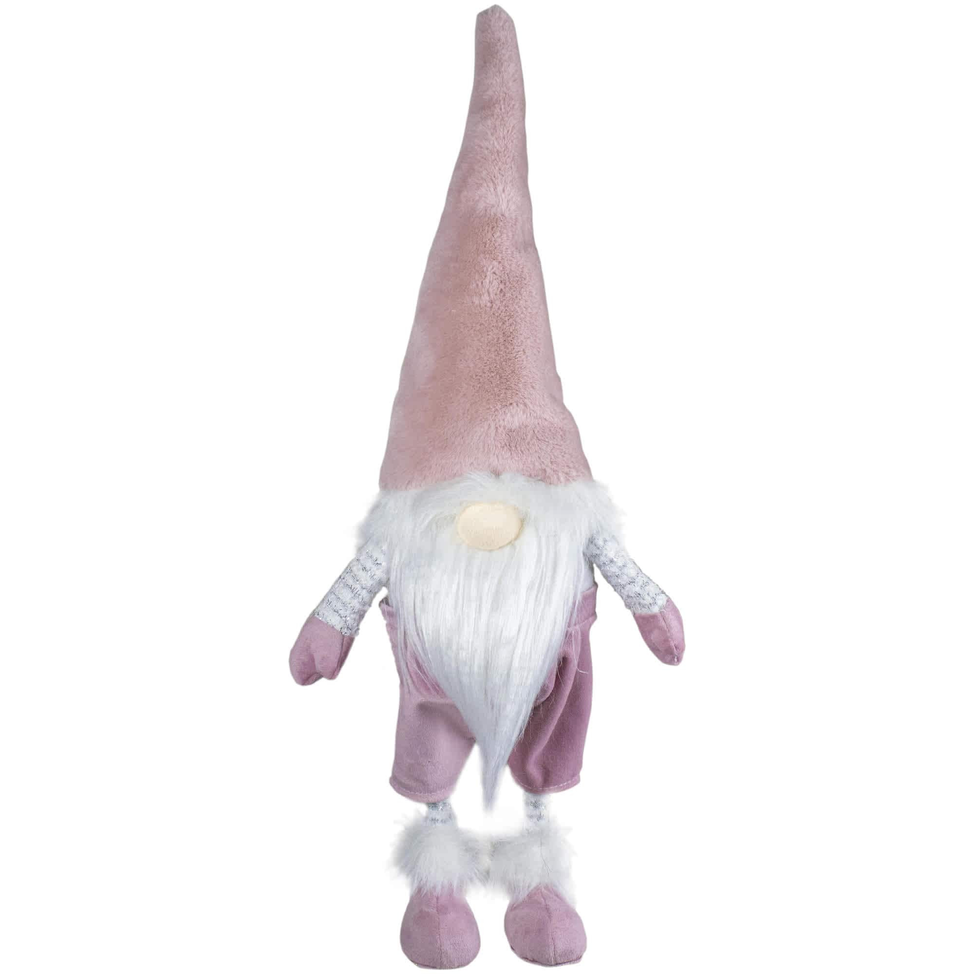 Northlight Bouncy Gnome Standing Christmas Figure Decoration - 20 inch - White and Pink | NORTHLIGHT DE89474 | Lowe's