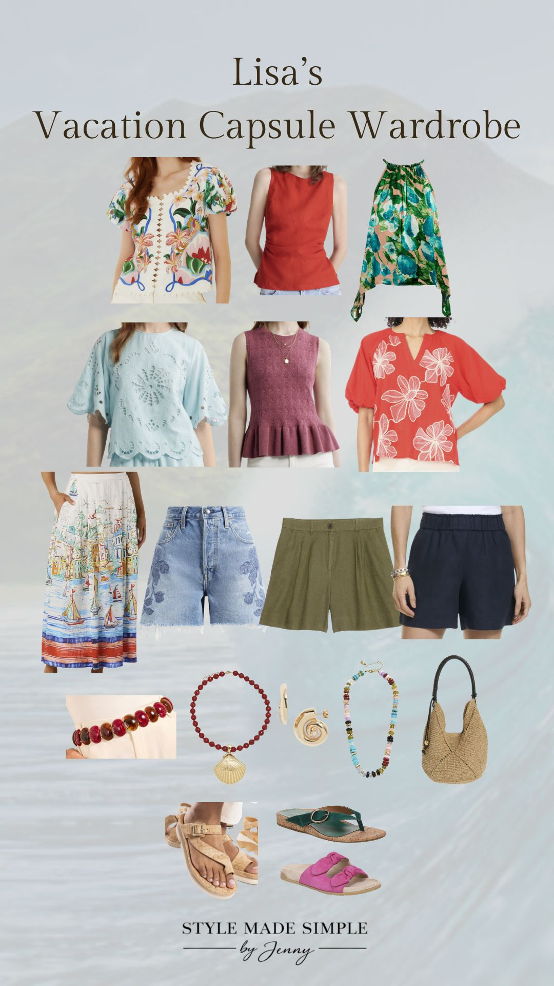Lisa’s daughter-in-law gifted her one of my custom vacation capsule wardrobes for her Hawaii trip 🌴 We created a colorful, elevated over-50 vacation wardrobe with versatile pieces that effortlessly mix and match for dinners, excursions, beach days, and travel. Goodbye overweight baggage fees 👋🏼 I virtually pack your suitcase with thoughtfully selected pieces that cover every occasion on your trip, plus a curated lookbook showing you exactly how to style everything. This is one of my favorite services for busy women who want to look chic on vacation without overpacking or stressing about outfits ✈️ Book your custom capsule wardorbe at: https://stylemadesimplebyjenny.com Vacation Capsule Wardrobe /Over50Fashion / Hawaii Outfits /Resort Wear / Vacation Style

#LTKTravel#LTKOver40 

 