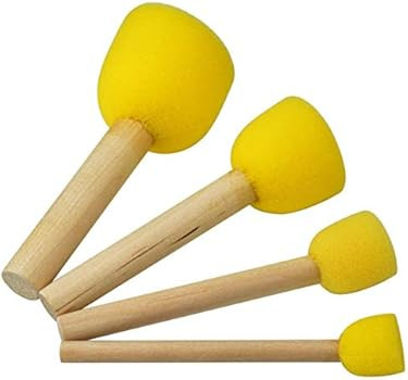 WAFJAMF 20-Pieces Assorted Size Round Sponges Brush Set, Paint Tools for Kids | Amazon (US)