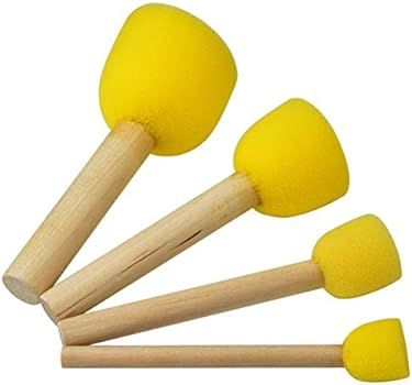 WAFJAMF 20-Pieces Assorted Size Round Sponges Brush Set, Paint Tools for Kids | Amazon (US)