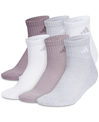 adidas Women's Athletic Cushioned Quarter Socks, Pack of 6 - Macy's | Macy's