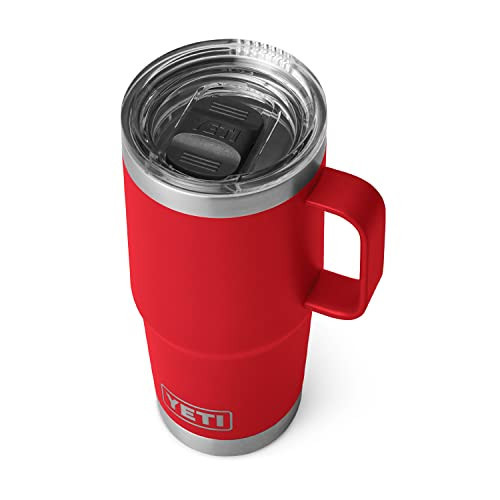 YETI Rambler 20 oz Travel Mug, Stainless Steel, Vacuum Insulated with Stronghold Lid, Rescue Red | Amazon (US)