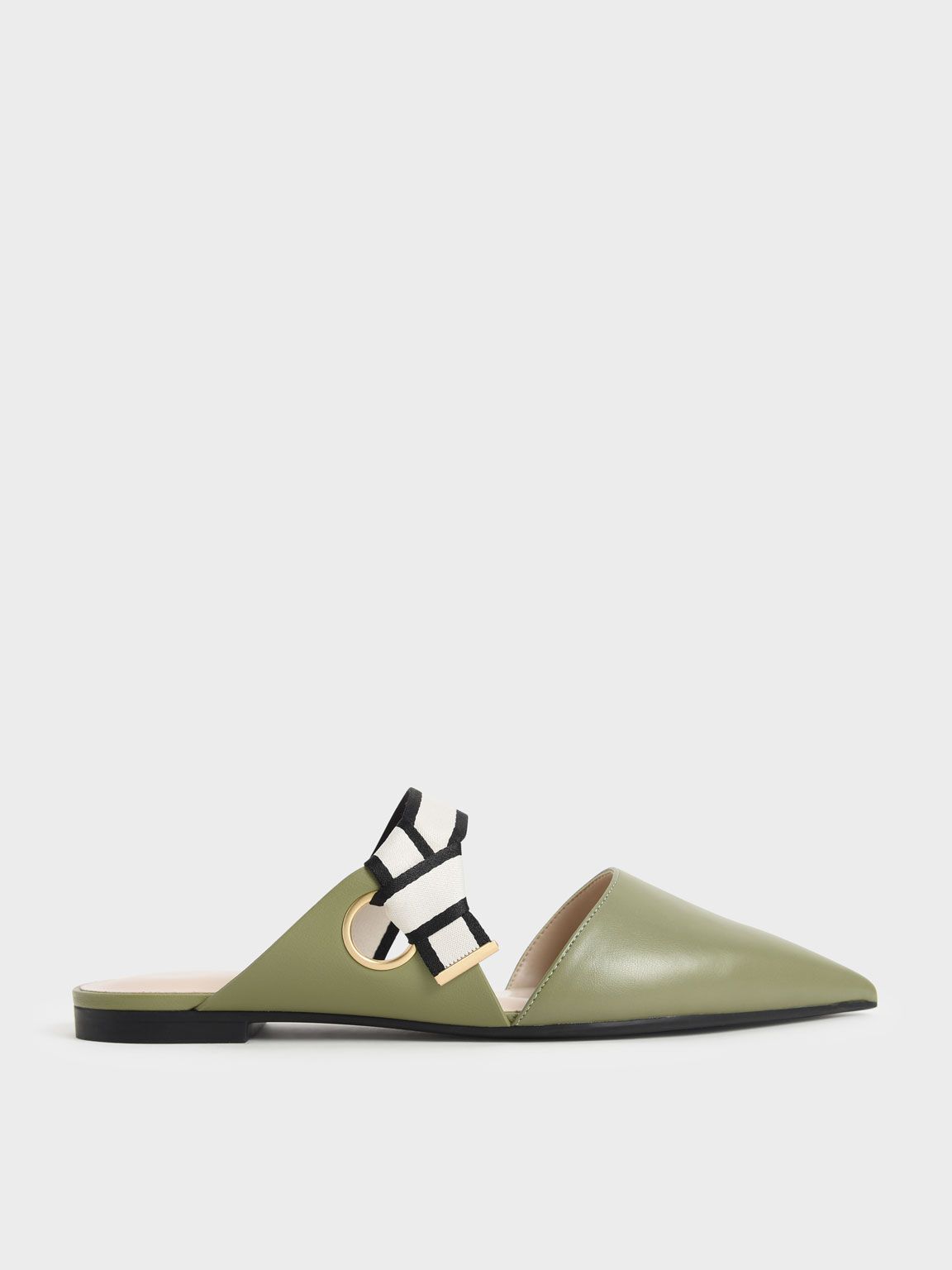 Pointed Toe Fabric Strap Mules
- Olive | CHARLES & KEITH (US)