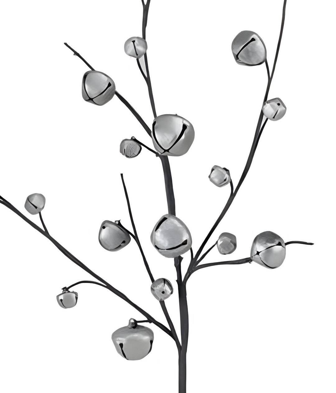 18" Rustic Jingle Bell Floral Spray Antique Silver, Christmas Stems, Vase Filler, Wreath/floral S... | Etsy (US)