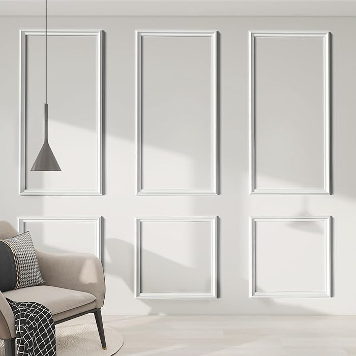 PALMPOP Peel and Stick Wall Molding Kit of 6 Frames,Premade Accent Wainscoting Panels, Ready to M... | Amazon (US)