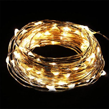 Xinqinghao Decoration 10M String Fairy 33FT 100LED Party White Warm Light Copper Wire Home Decoratio | Walmart (US)