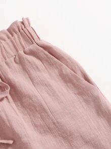 SHEIN EZwear Paperbag Waist Slant Pocket Shorts SKU: swshorts07201224761(1000+ Reviews)Cotton$8.4... | SHEIN