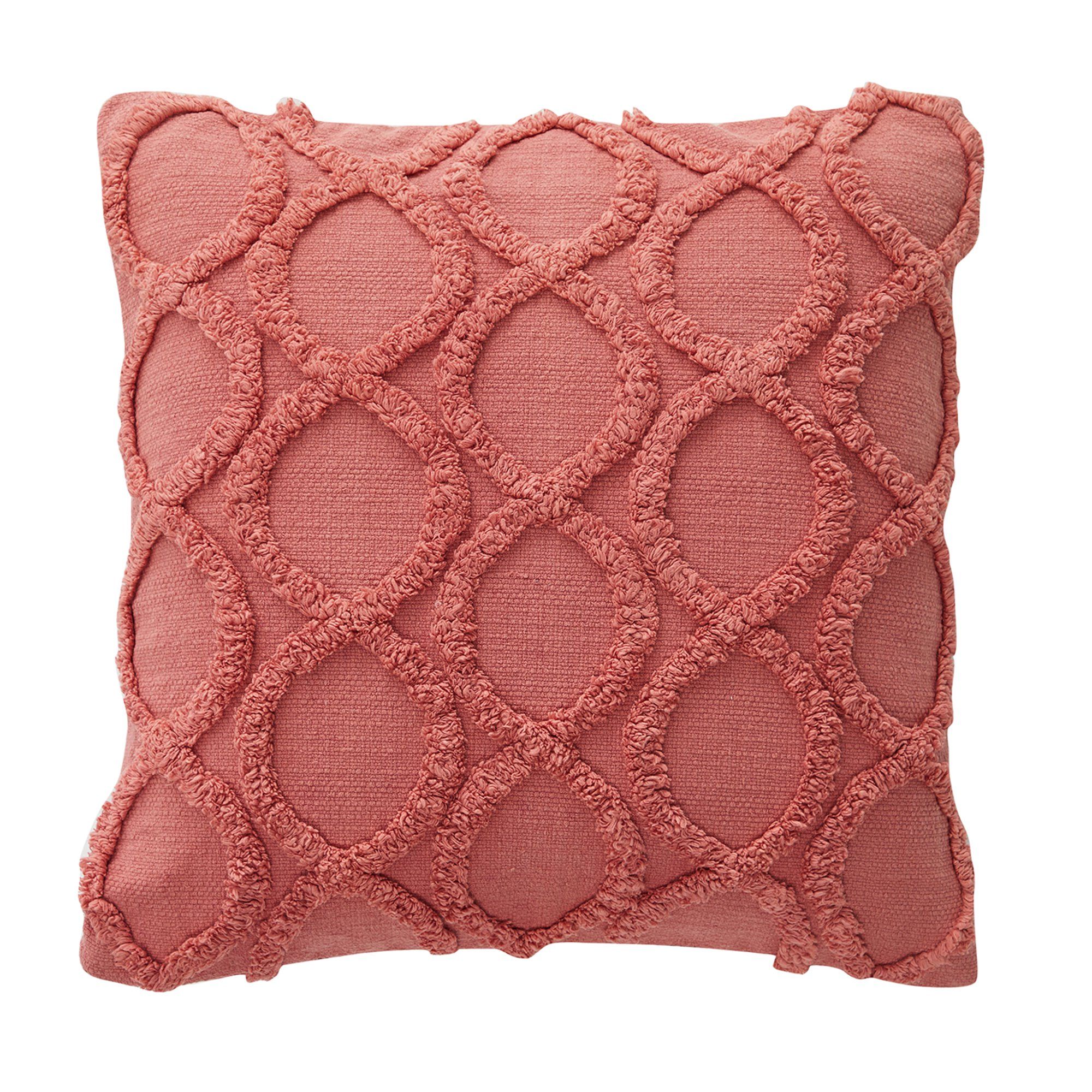 My Texas House Lantana Tufted Cotton Square Decorative Pillow Cover, 20" x 20", Terracotta | Walmart (US)