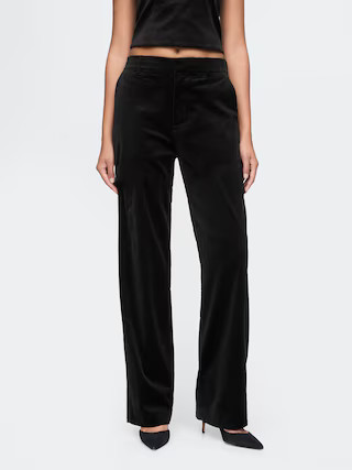 High Rise Velvet Straight Pants | Gap (US)