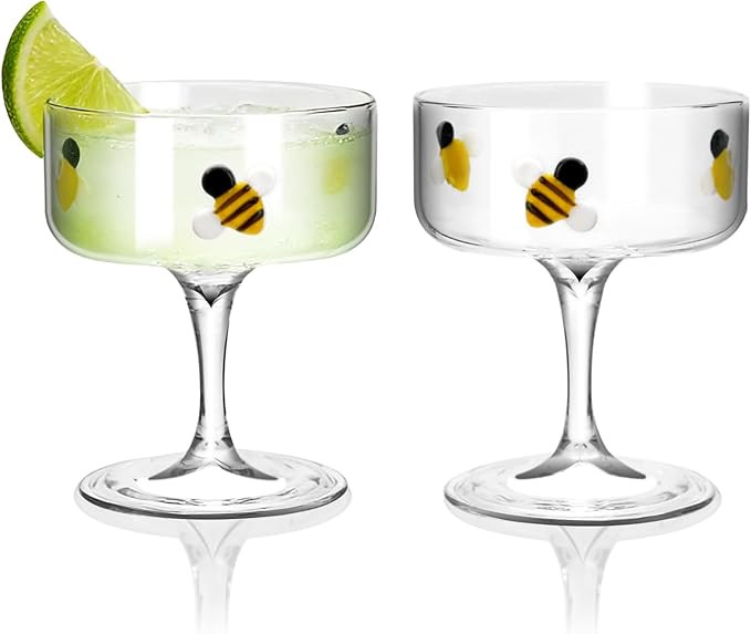 Amazon.com | Xumldar 2PCS Icon Coupe Glasses High Borosilicate Glass Party Glassware, Durable & L... | Amazon (US)