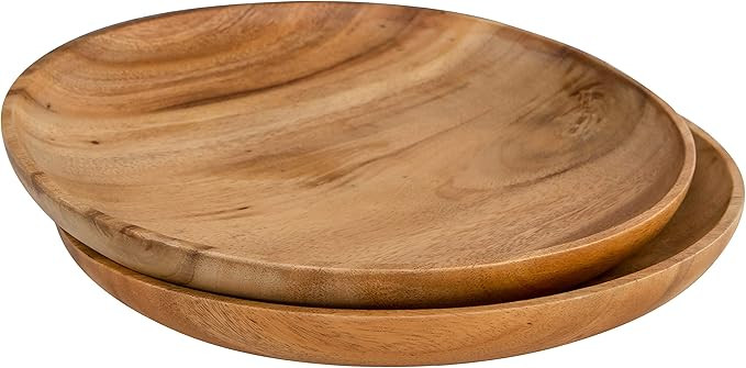 Handcrafted 12" Wood Plate - Set of 2 | Versatile Wooden Plates - Used as Wooden Tray, Serving Pl... | Amazon (US)