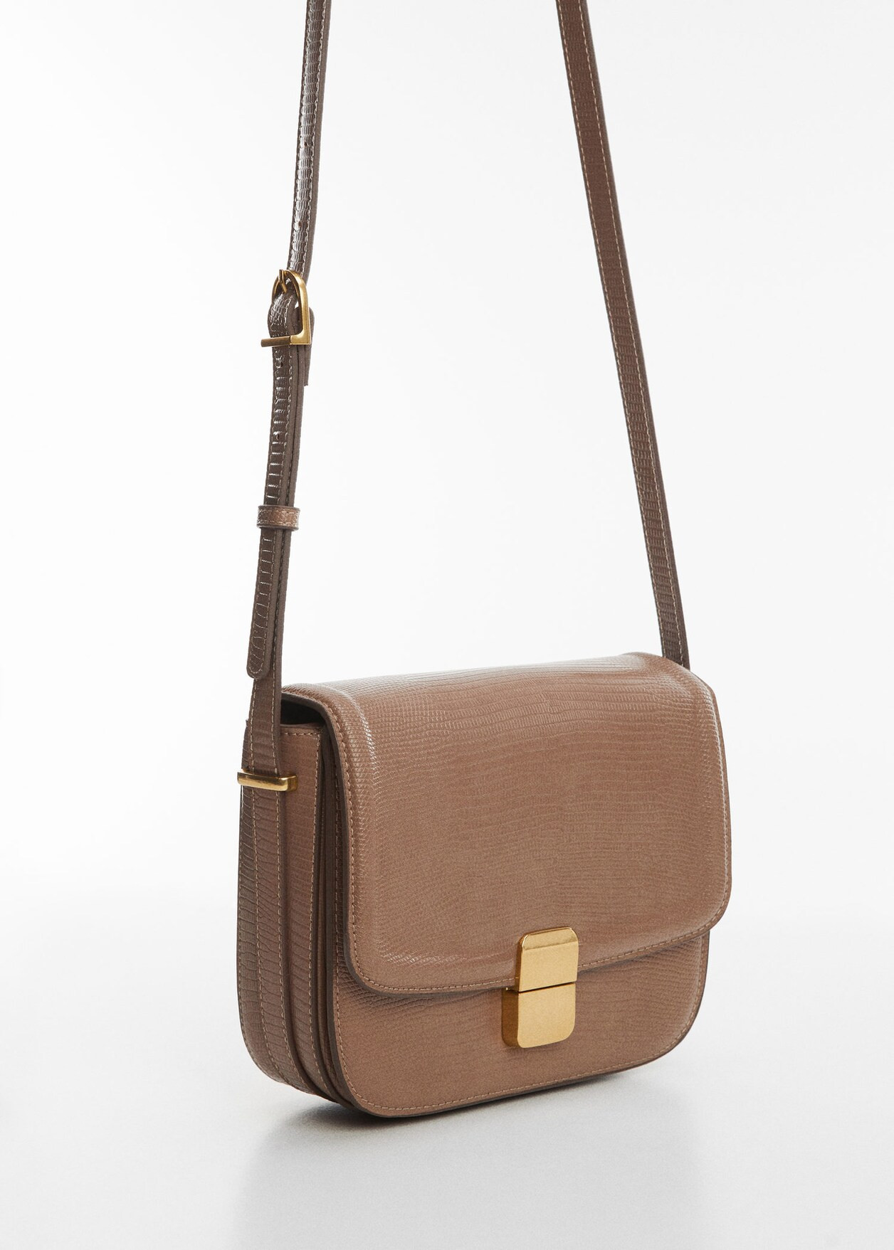Croc-effect flap bag -  Women | Mango USA | MANGO (US)