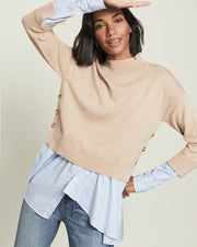 Beri Mixed-Media Pullover | Veronica Beard