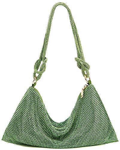 Rhinestone Hobo Bag for Women Chic Evening Handbag Shiny Purse for Travel Vacation 2022 | Amazon (US)