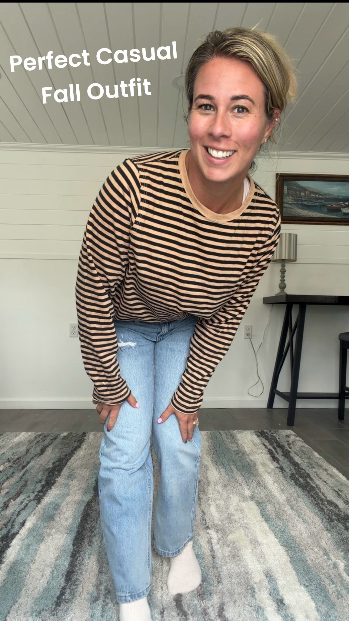 The perfect boyfriend tee for fall weather! I paired it with these new straight leg jeans from Target- under $30! Wearing size 0short and they hit perfectly right below my ankle 
#target

#LTKmomlife #LTKootd #LTKPetite